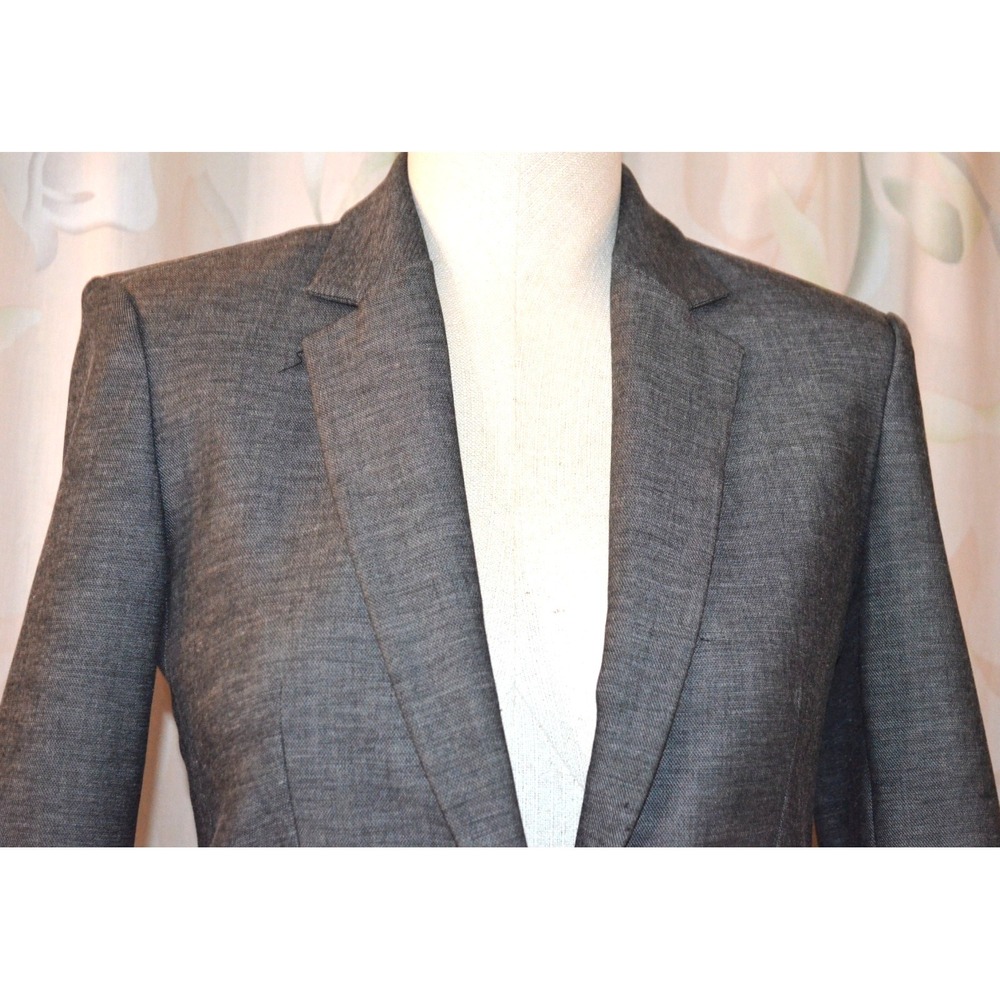 Express Gray 2pcs Skirt & Jacket Set Womens Size 2 Poly Cotton Viscose Spandex - Picture 2 of 16